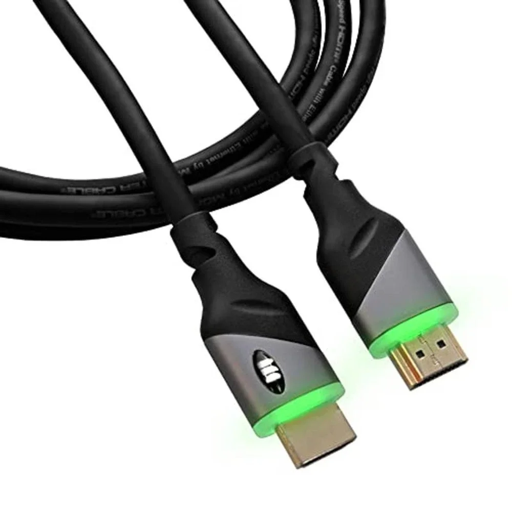 Monster 6ft High Speed 4K Hdr Hdmi Cable with Built-in Green Led Light